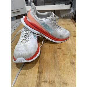 Hoka One One Mach 4 Women Size 10B White/Fiesta Running Shoes 1113529-WFS *